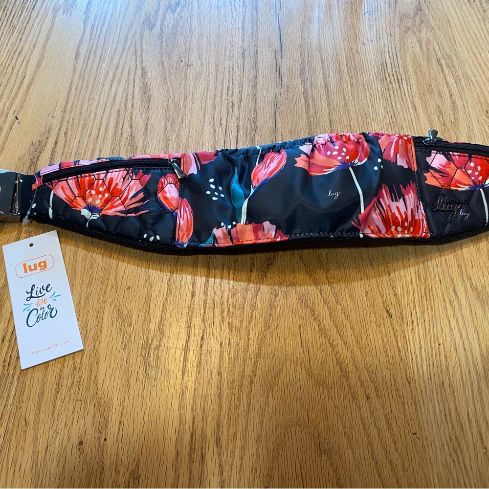 Lug Floral Belt Bag - Black and Red